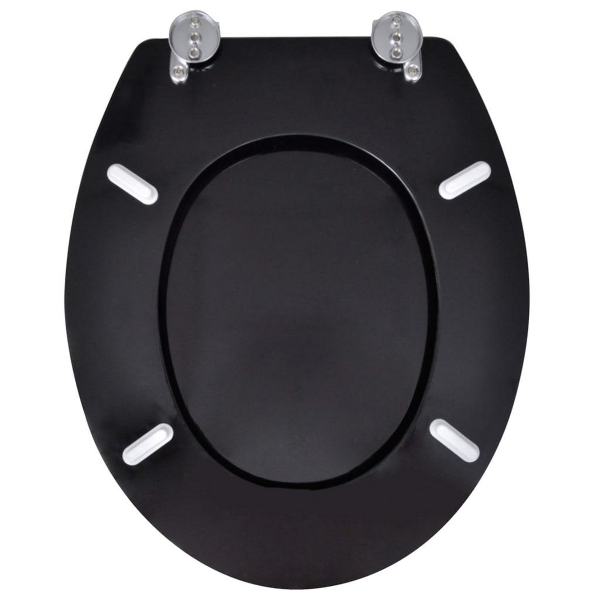 VIDAXL Siege de toilette avec Couvercle MDF Design simple Noir