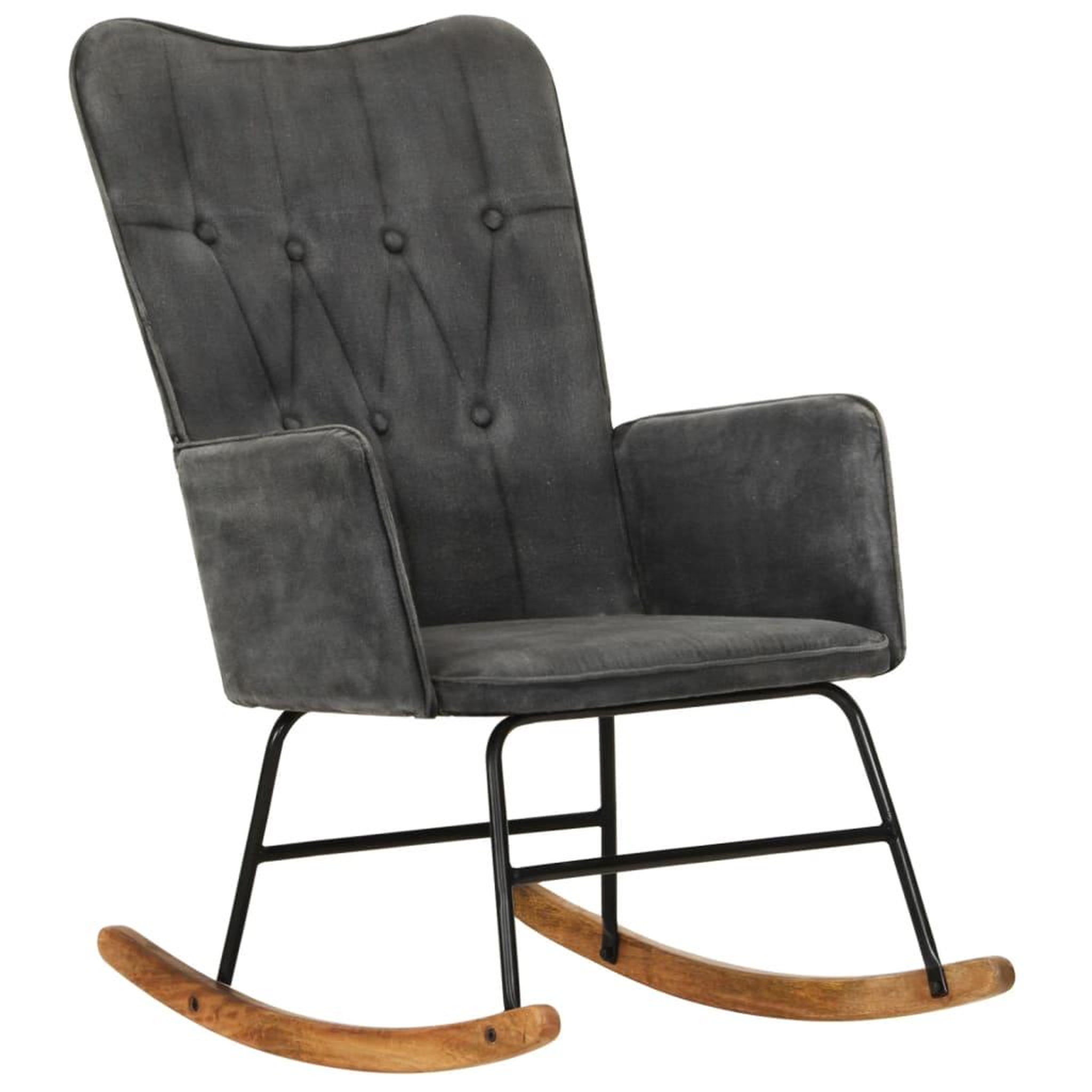Voir la diapositive 1 : VIDAXL Fauteuil a bascule Noire vintage Toile