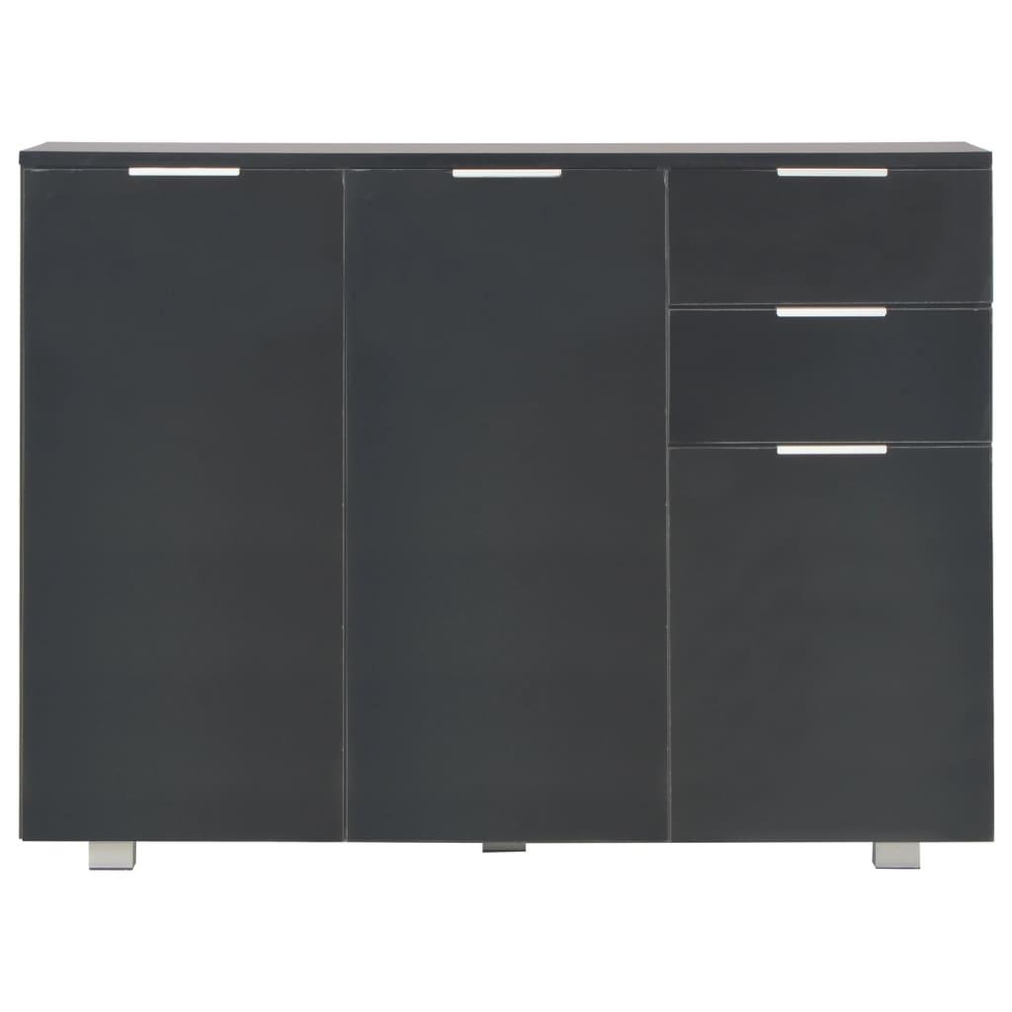 Voir la diapositive 3 : VIDAXL Buffet Noir brillant 107x35x80,5 cm