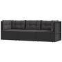 Voir la diapositive 2 : VIDAXL Salon de jardin 3 pcs avec coussins Noir Resine tressee