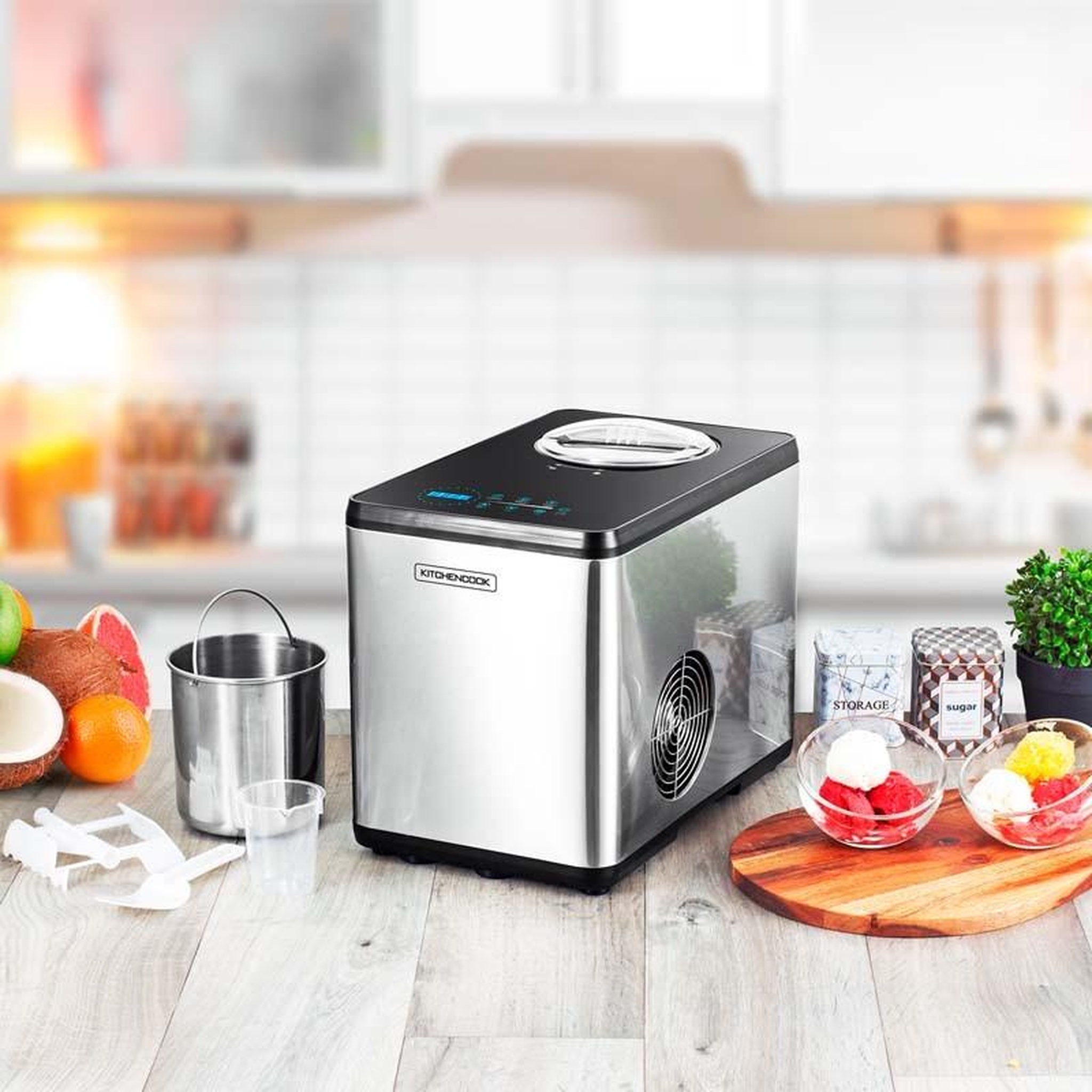 Voir la diapositive 2 : KITCHENCOOK Sorbetière - turbine à glace avec livre de recettes glida x kitchencook