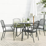 VIDAXL Ensemble de chaises de jardin empilables 5 pcs anthracite