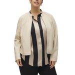 Vero Moda Veste Ecru Similicuir  Femme Vero Moda Favodona Coated. Coloris disponibles : Beige