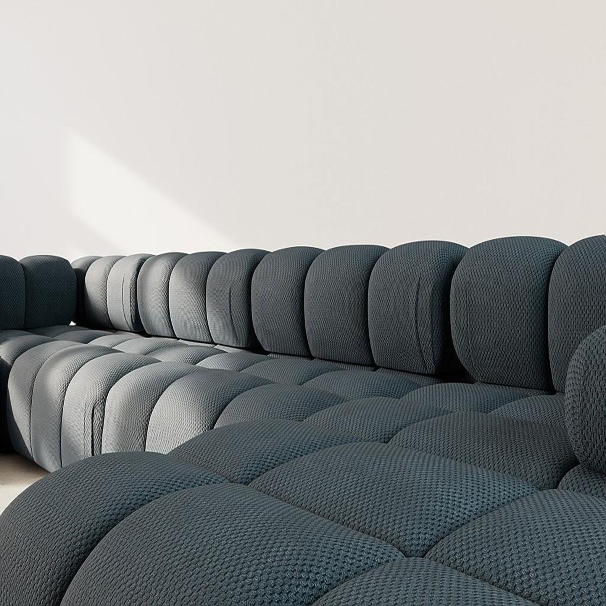 Voir la diapositive 4 : LISA DESIGN Ruby - canapé panoramique modulable d'angle gauche 7 places en velours texturé