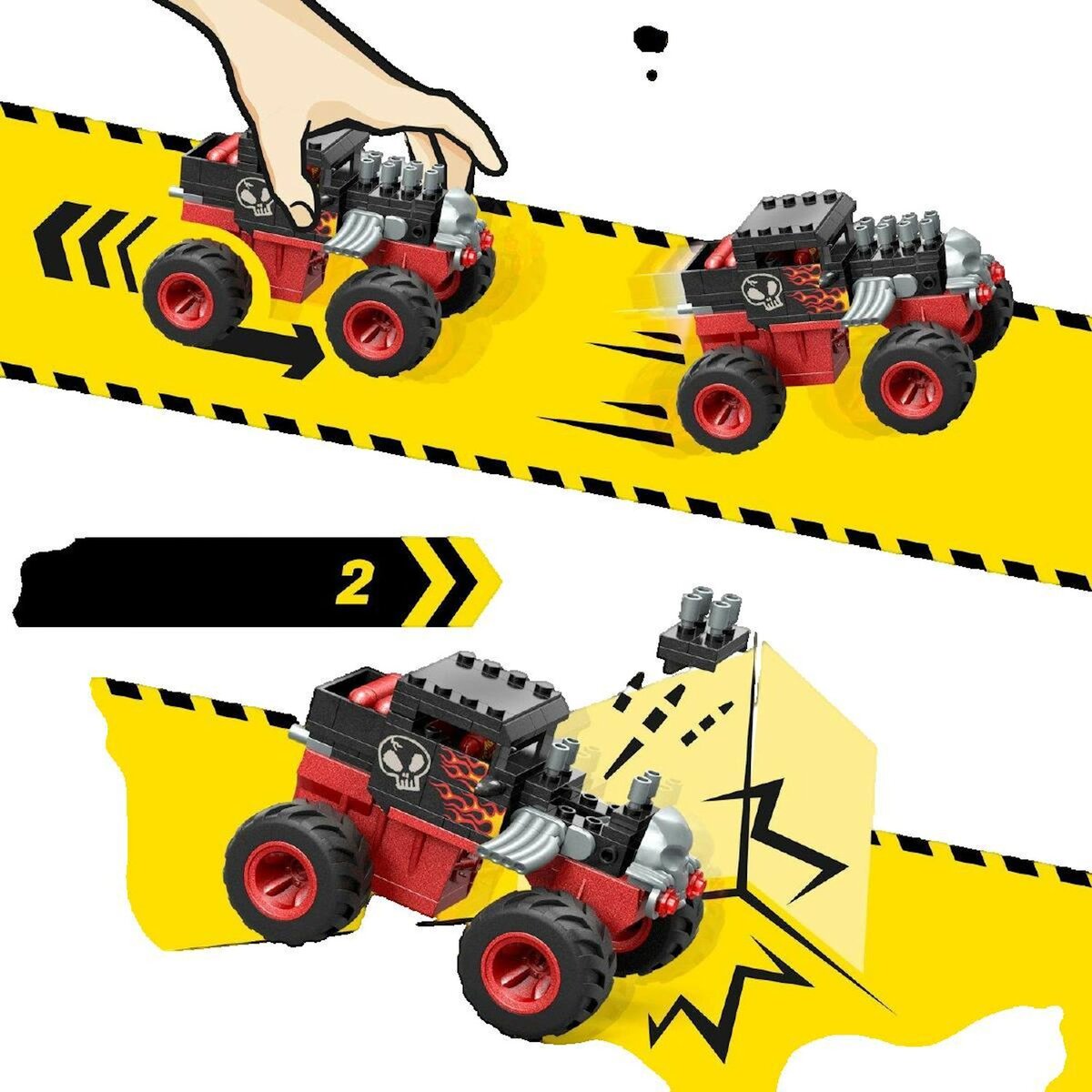 MEGA BLOKS Jeu de construction Mega-Bloks Mega Hot Wheels Monster Trucks Bone Shaker