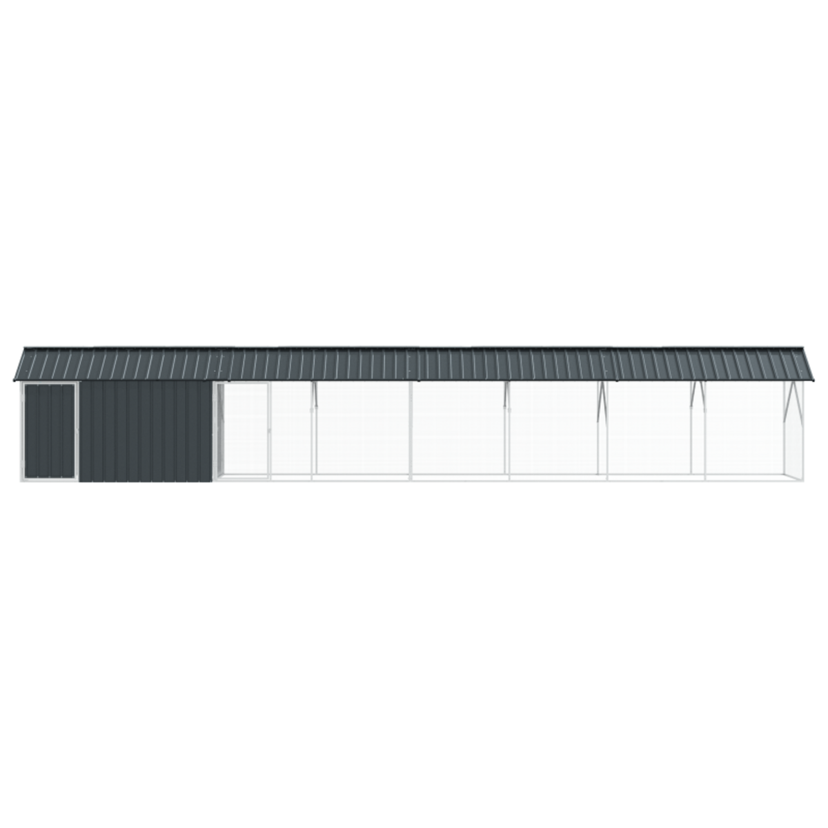 VIDAXL Aviary pour Oiseaux avec Extension Anthracite 112x838x141 cm en Acier