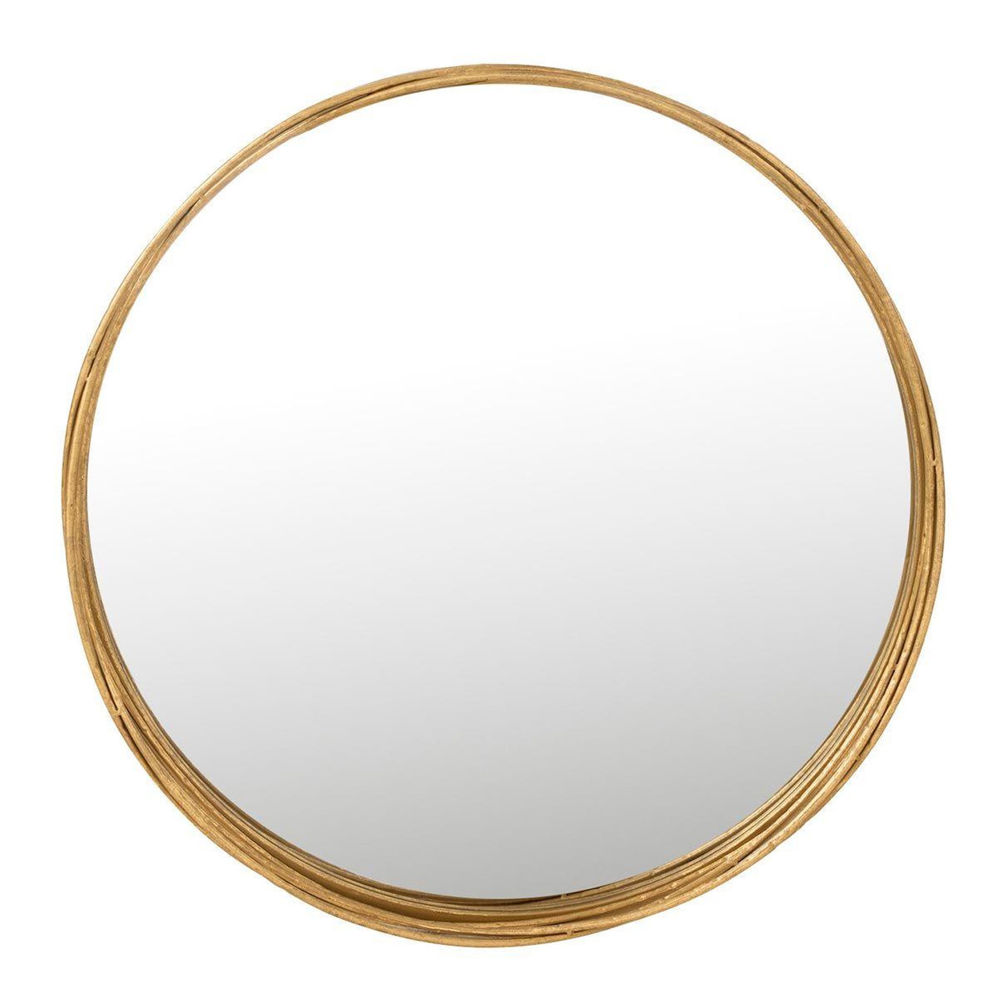 Voir la diapositive 2 : J-LINE Miroir Mural en Métal Design  Aurora  60cm Or