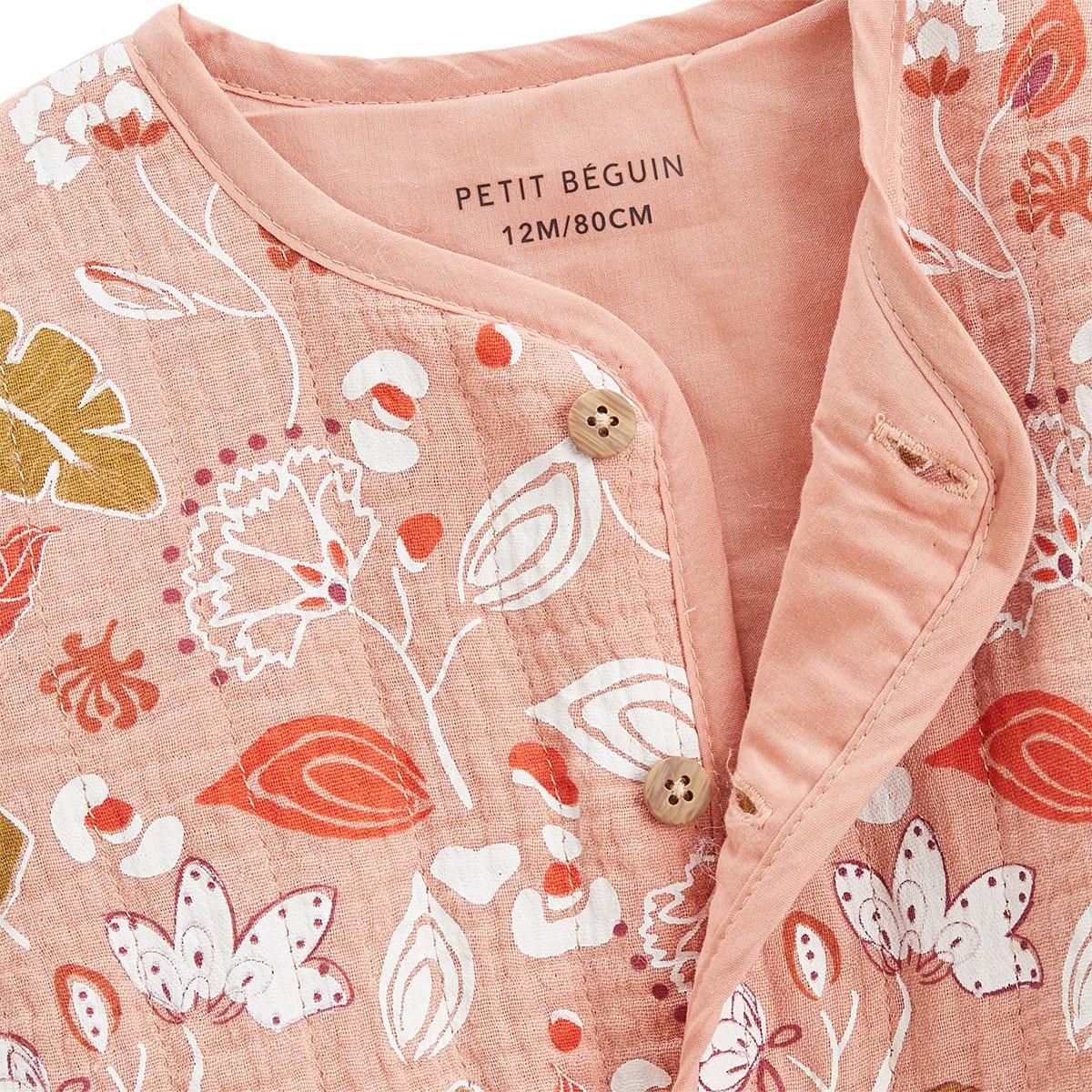 Petit Béguin Veste enfant en gaze de coton matelassé Mindanao