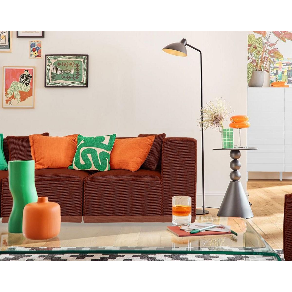 LISA DESIGN Arty - canapé modulable d'angle gauche 5 places - en tissu mailles 3d