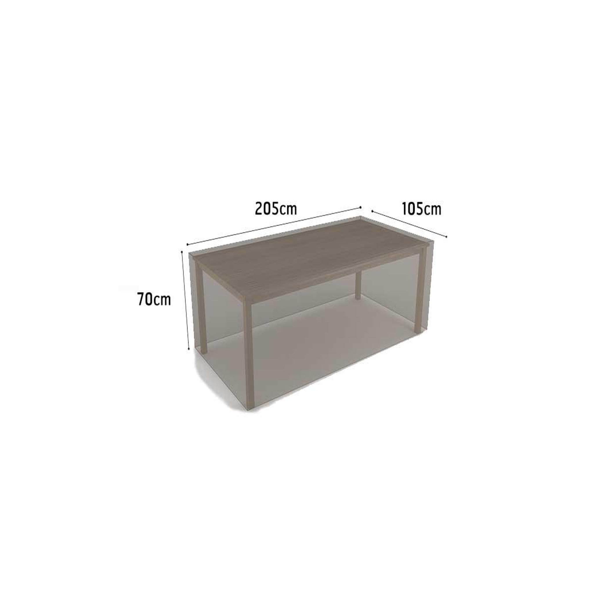 Voir la diapositive 3 : Nortene Housse de protection pour table rectangulaire covertop - taupe - 205 x 105 x 70 cm