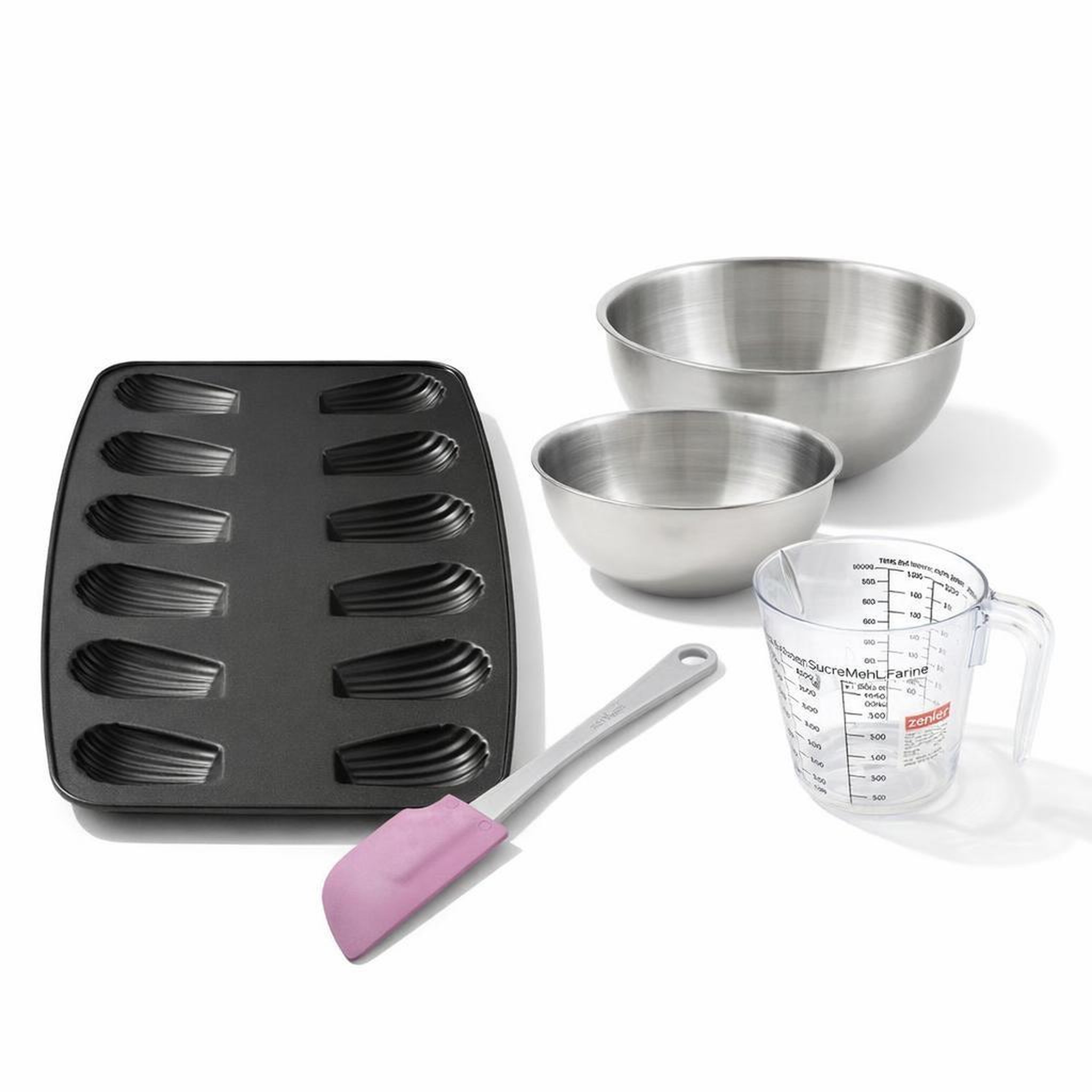 ZENKER Set de 5 ustensiles de pâtisserie moule à gâteaux 2 bols spatule pâtisserie et verre doseur spécial crountries spécial crountries zenker  spécial crountries