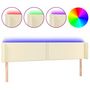 Voir la diapositive 2 : VIDAXL Tete de lit a LED Creme 163x16x78/88 cm Similicuir