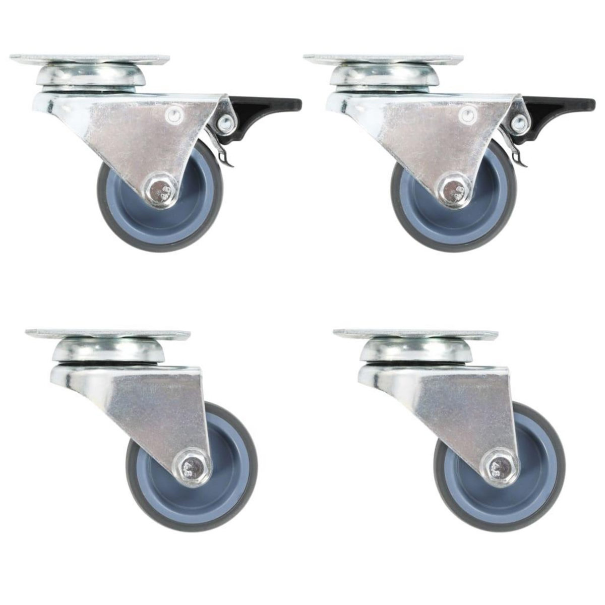 VIDAXL Roulettes pivotantes doubles 4 pcs 50 mm