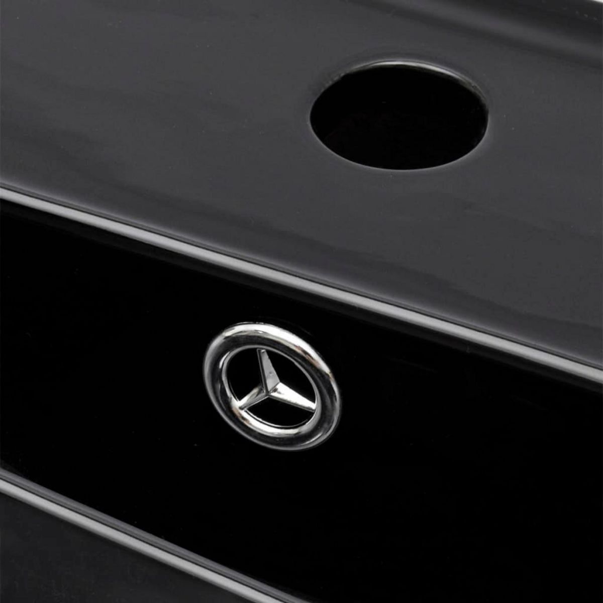 VIDAXL Vasque a trou de trop-plein/robinet Noir ceramique pour salle de bain