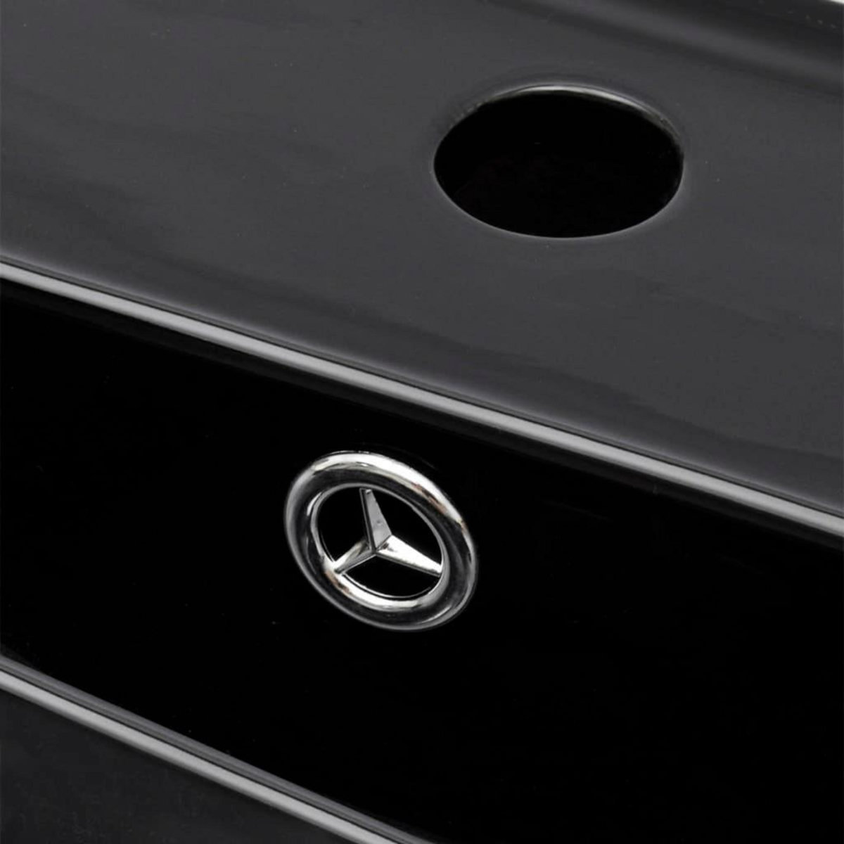 VIDAXL Vasque a trou de trop-plein/robinet Noir ceramique pour salle de bain