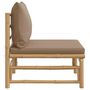 Voir la diapositive 4 : VIDAXL Canape central de jardin avec coussins taupe bambou