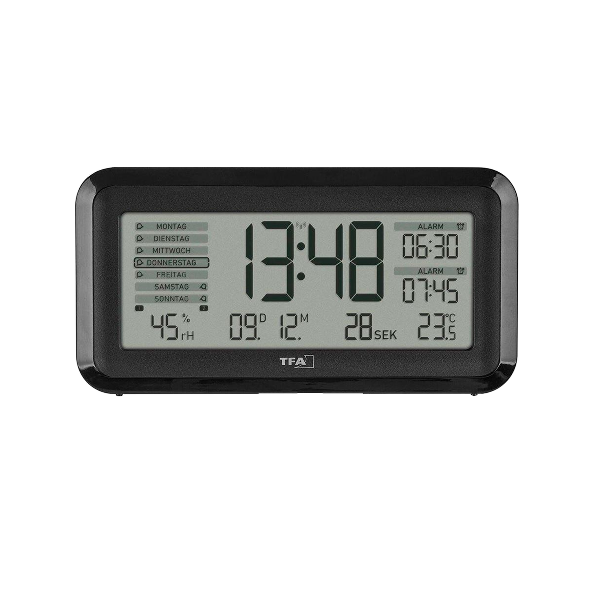 Voir la diapositive 3 : TFA Horloge TFA 60.2562.01 affichage numérique clair