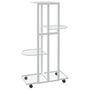 Voir la diapositive 5 : VIDAXL Jardiniere a 4 niveaux avec roues 44x23x80 cm Blanc Fer