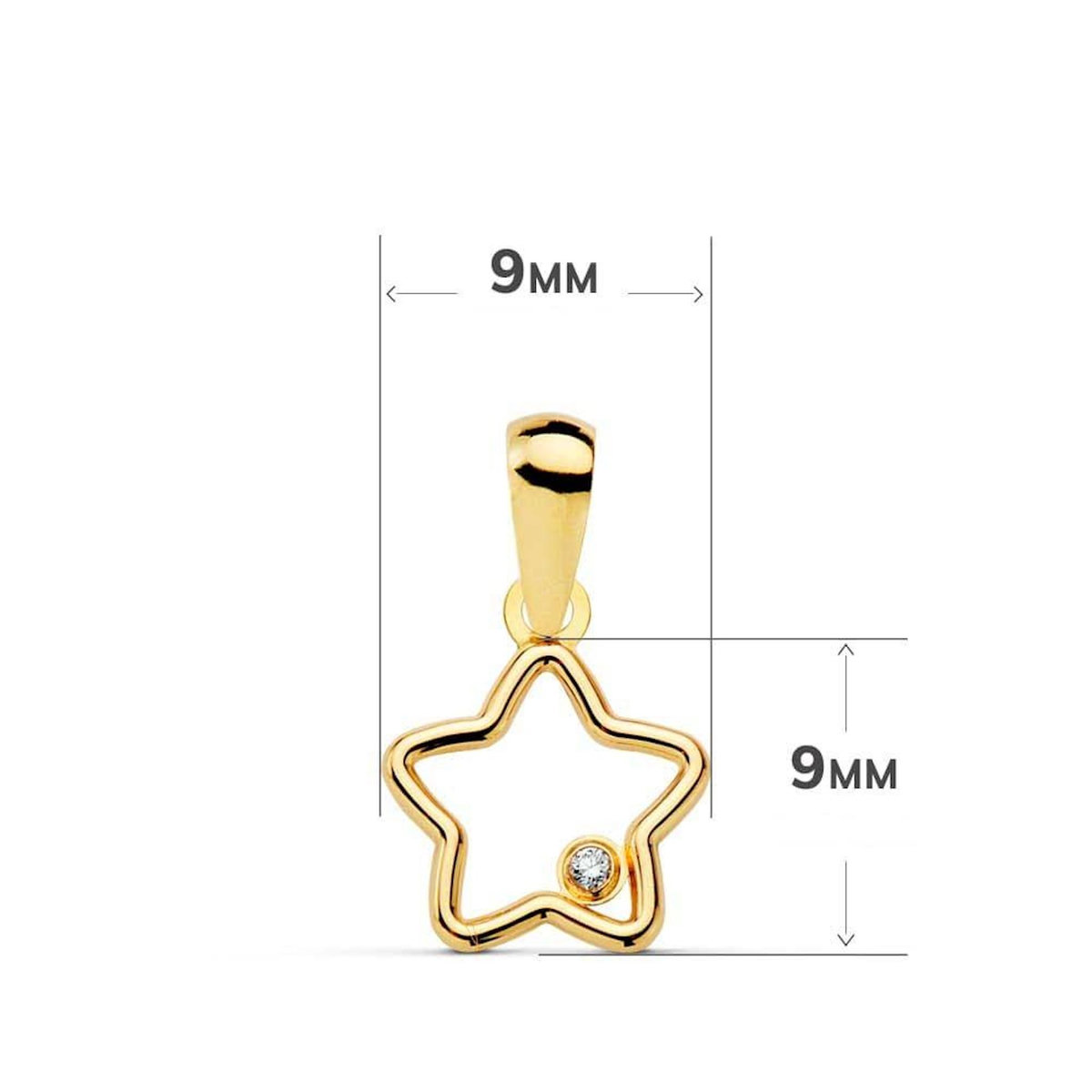 L'ATELIER D'AZUR Collier - Pendentif Or 18 Carats 750/000 Jaune Motif Etoile - Chaine Dorée