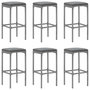 Voir la diapositive 4 : VIDAXL Ensemble de bar de jardin 7 pcs avec coussins gris poly rotin