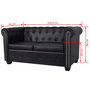Voir la diapositive 6 : VIDAXL Canape Chesterfield a 2 places et a 3 places noir