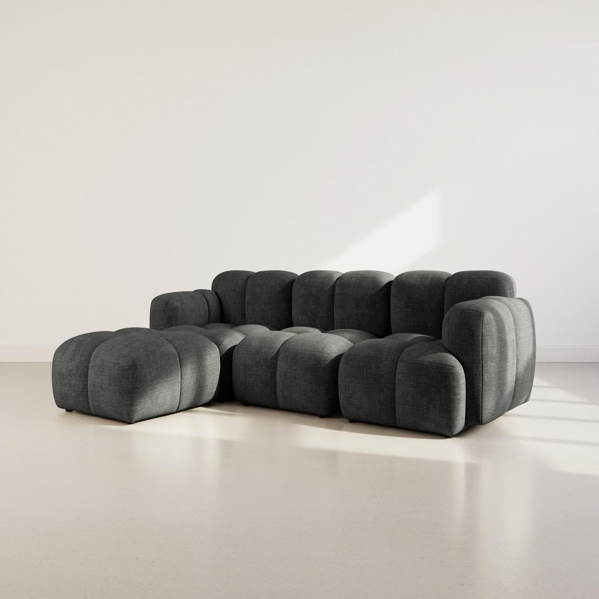 LISA DESIGN Grace - canapé modulable d'angle réversible 4 places en velours texturé