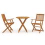 Voir la diapositive 1 : VIDAXL Ensemble a manger de jardin pliable 3 pcs Bois d'acacia solide