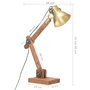 Voir la diapositive 6 : VIDAXL Lampe de bureau industrielle Laiton Rond 58x18x90 cm E27