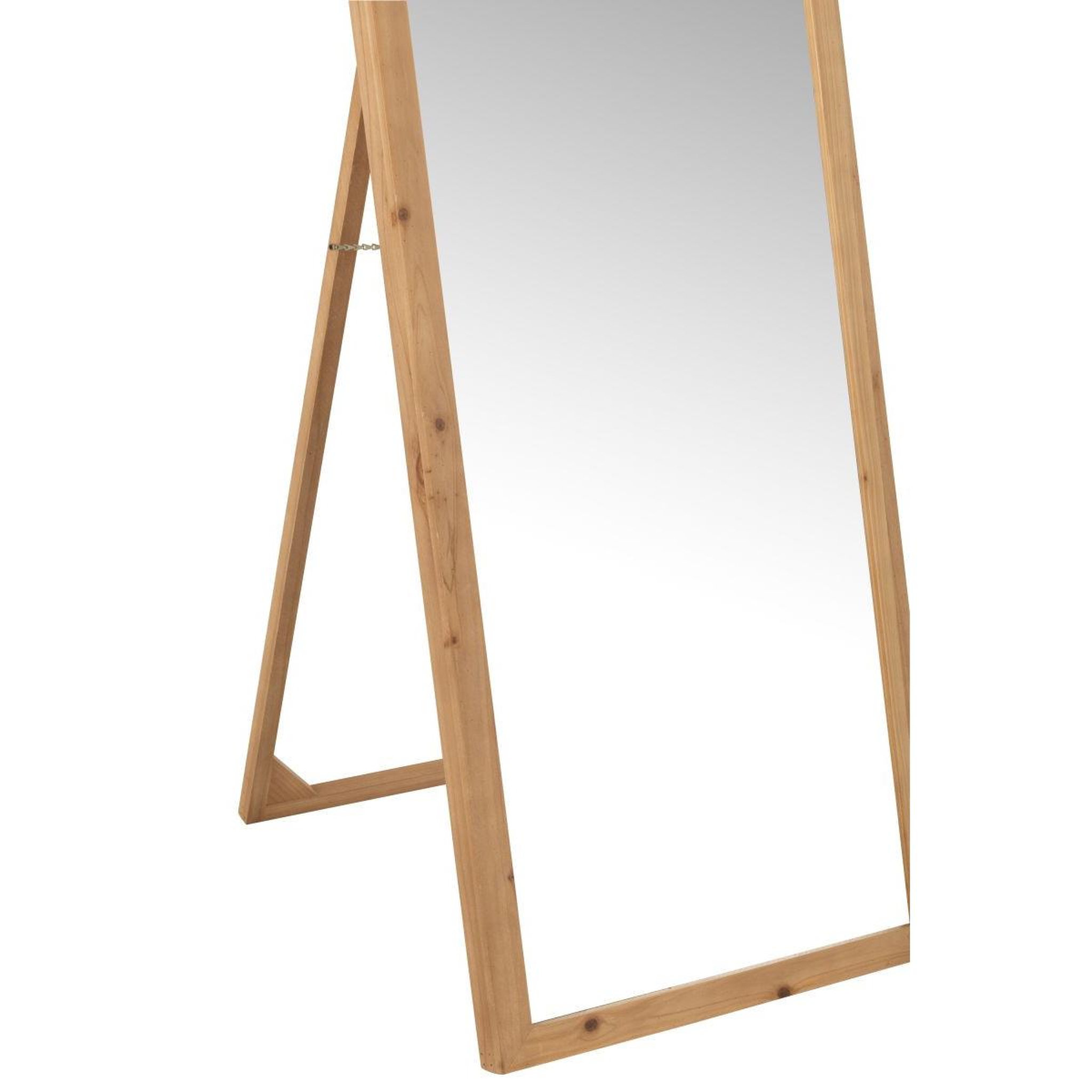 Voir la diapositive 5 : J-LINE Miroir sur pied en bois  hugh  162cm naturel