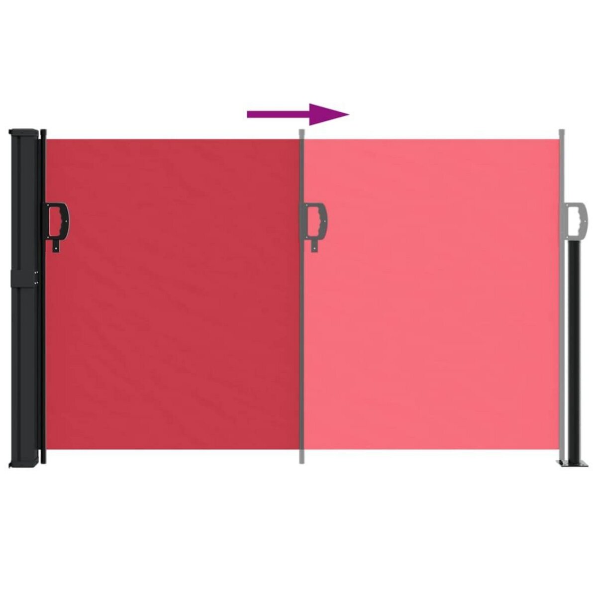 VIDAXL Auvent lateral retractable rouge 120x600 cm