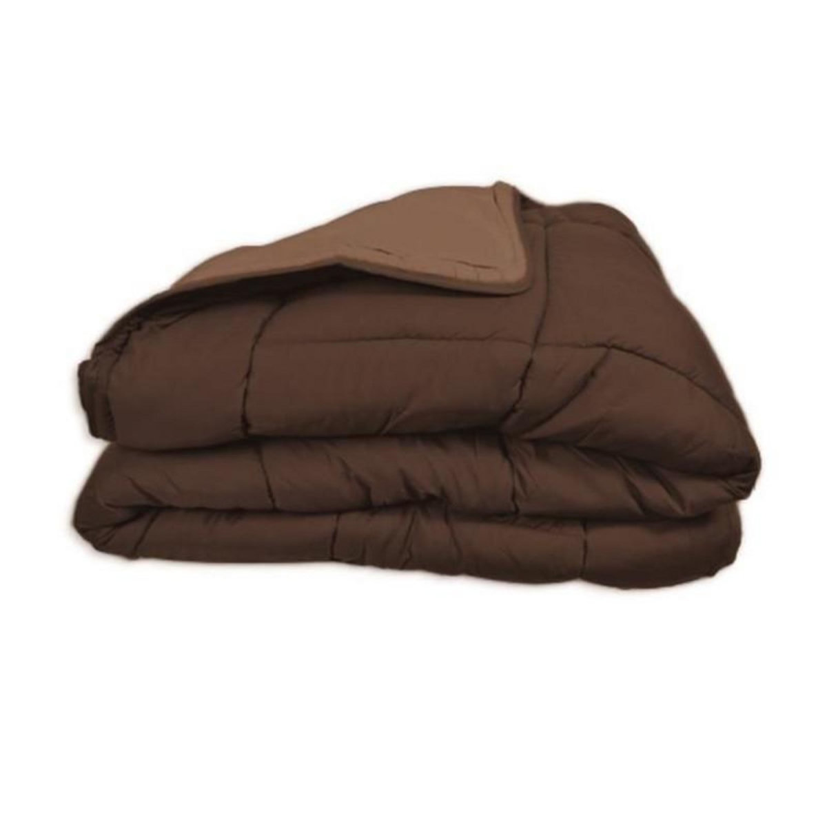POYET MOTTE Couette chaude Microfibre 400 gr/m2 CALGARY Choco + Moka 200x200cm