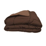 POYET MOTTE Couette chaude Microfibre 400 gr/m2 CALGARY Choco + Moka 200x200cm