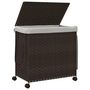 Voir la diapositive 4 : VIDAXL Panier a linge avec roulettes marron fonce 60x35x60,5 cm