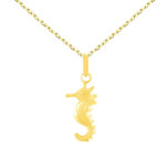 L'ATELIER D'AZUR Collier - Pendentif Hippocampe Or Jaune - Chaine Dorée Offerte - Enfant