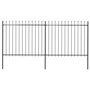 Voir la diapositive 1 : VIDAXL Cloture de jardin avec dessus en lance Acier 3,4 x 1,5 m Noir