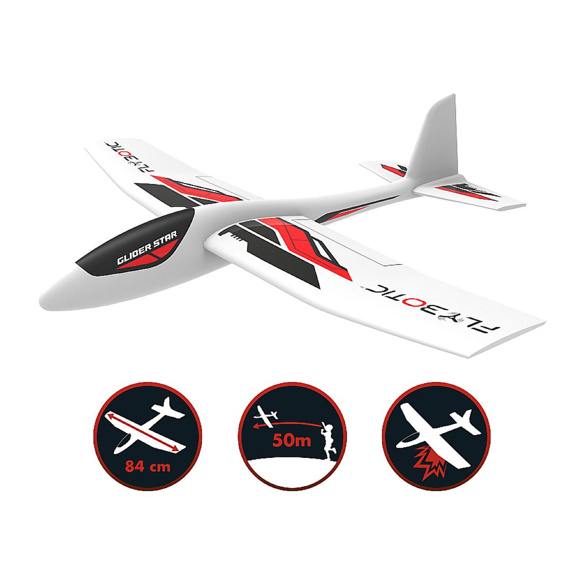 Voir la diapositive 2 : SILVERLIT FLYBOTIC – Planeur GLIDER STAR – 80 CM