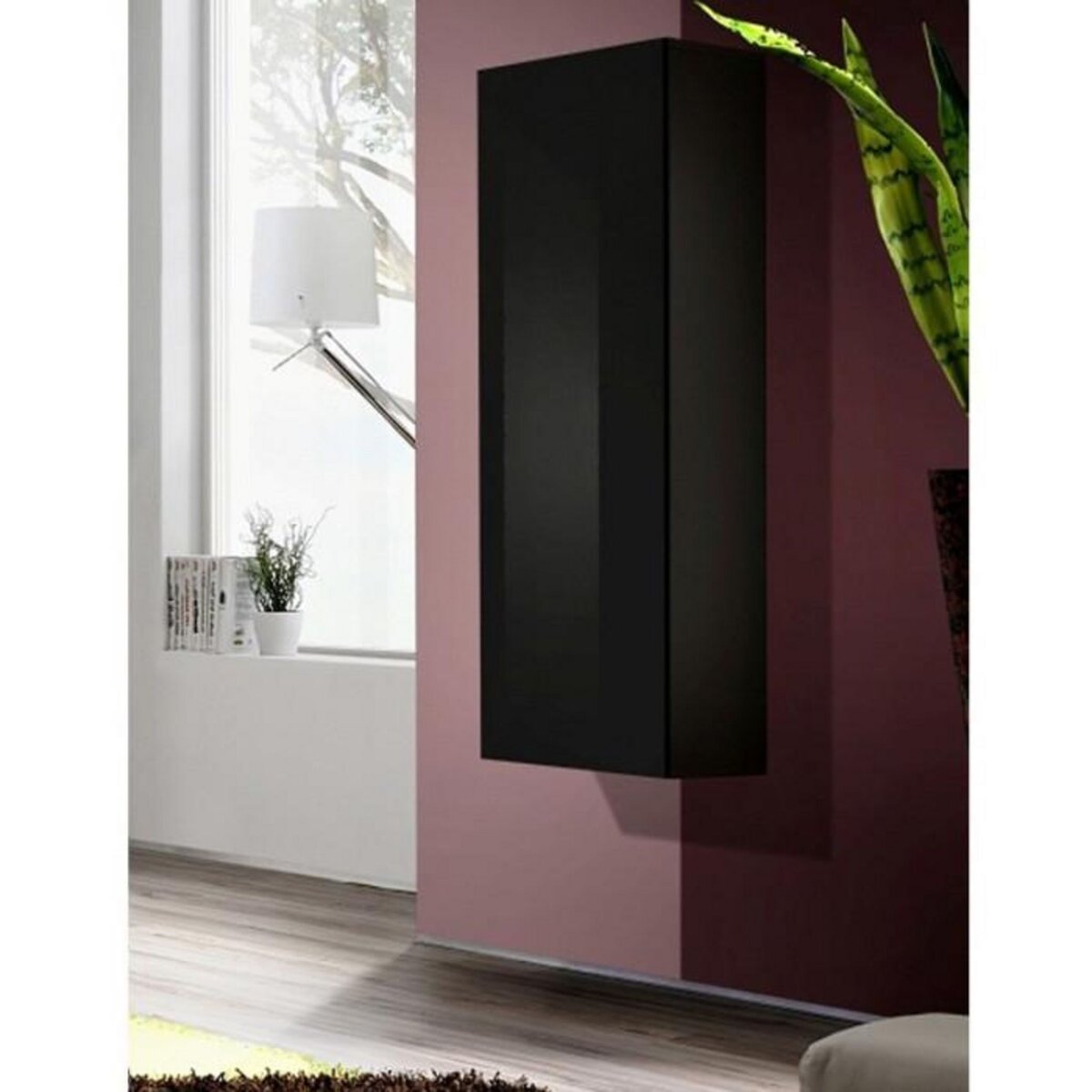 Paris Prix Vitrine Murale Design  Fly I  126cm Noir