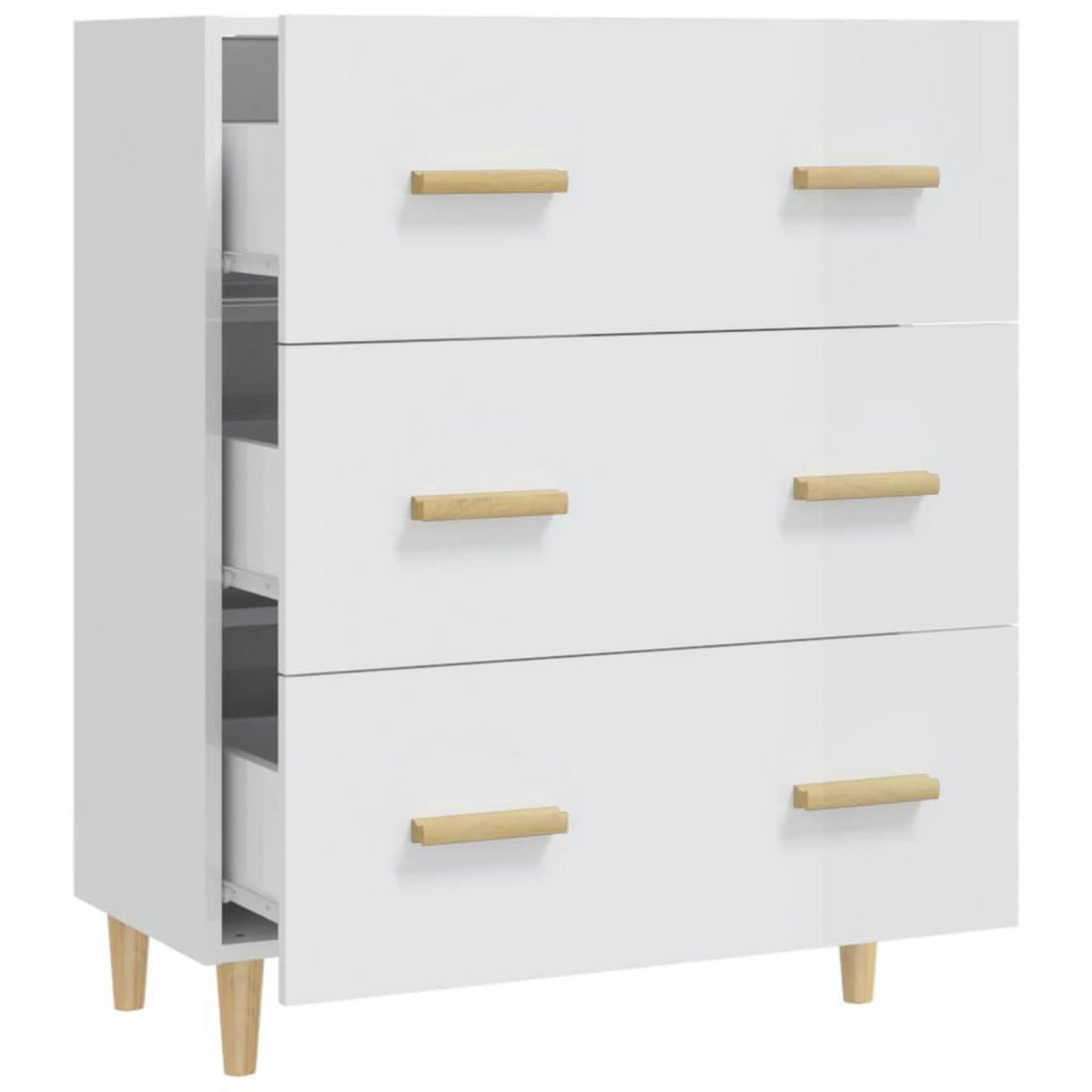 VIDAXL Buffet Blanc brillant 70x34x90 cm Bois d'ingenierie
