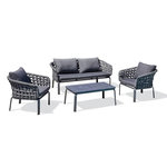 Paris Prix Salon de Jardin 4 Places  Camargue  137cm Gris Anthracite