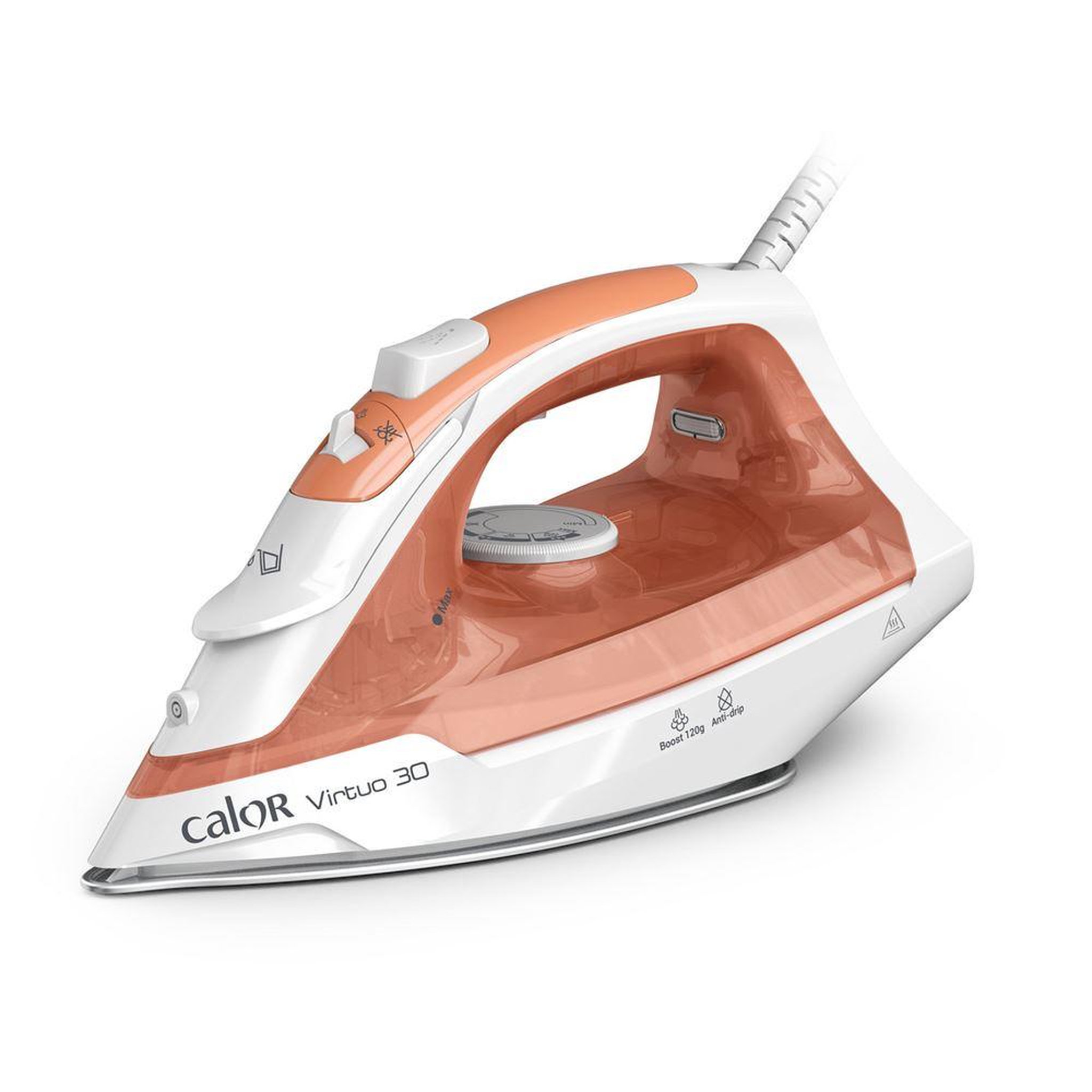 CALOR Fer à repasser vapeur Virtuo 30 FV2C40C0 2000 W semelle céramique argile rose