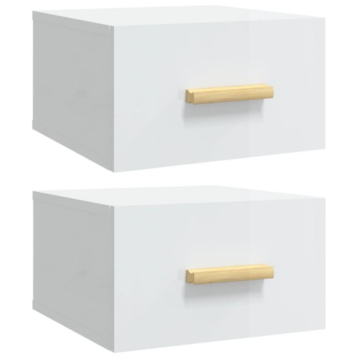 VIDAXL Tables de chevet murales 2 pcs blanc brillant 35x35x20 cm