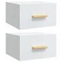 Voir la diapositive 2 : VIDAXL Tables de chevet murales 2 pcs blanc brillant 35x35x20 cm