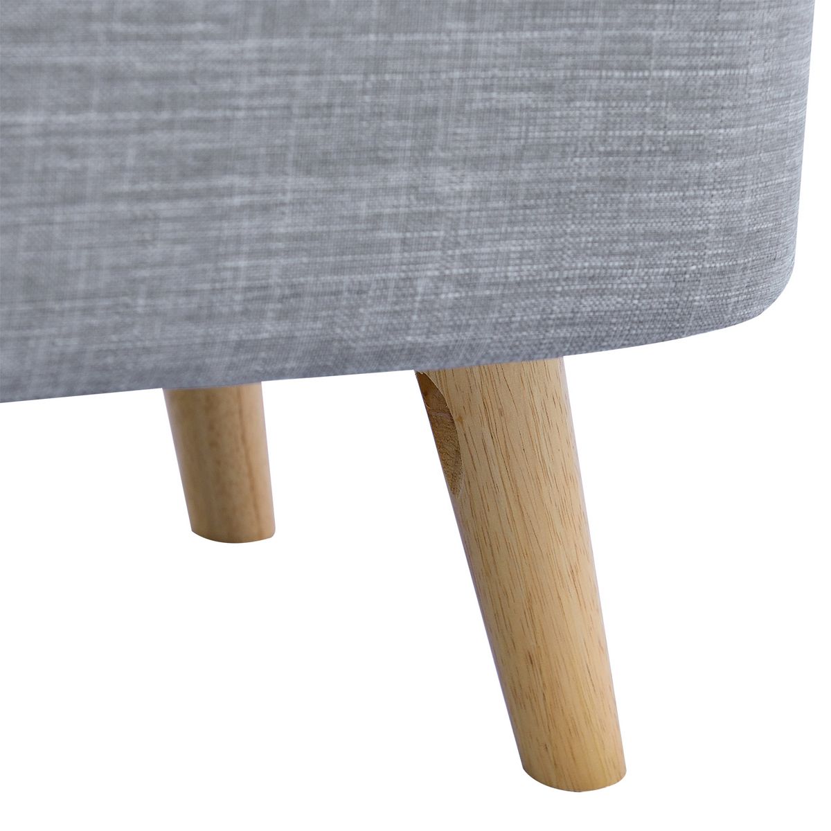 Bout de lit avec coffre en tissu  et pieds bois LAHTI