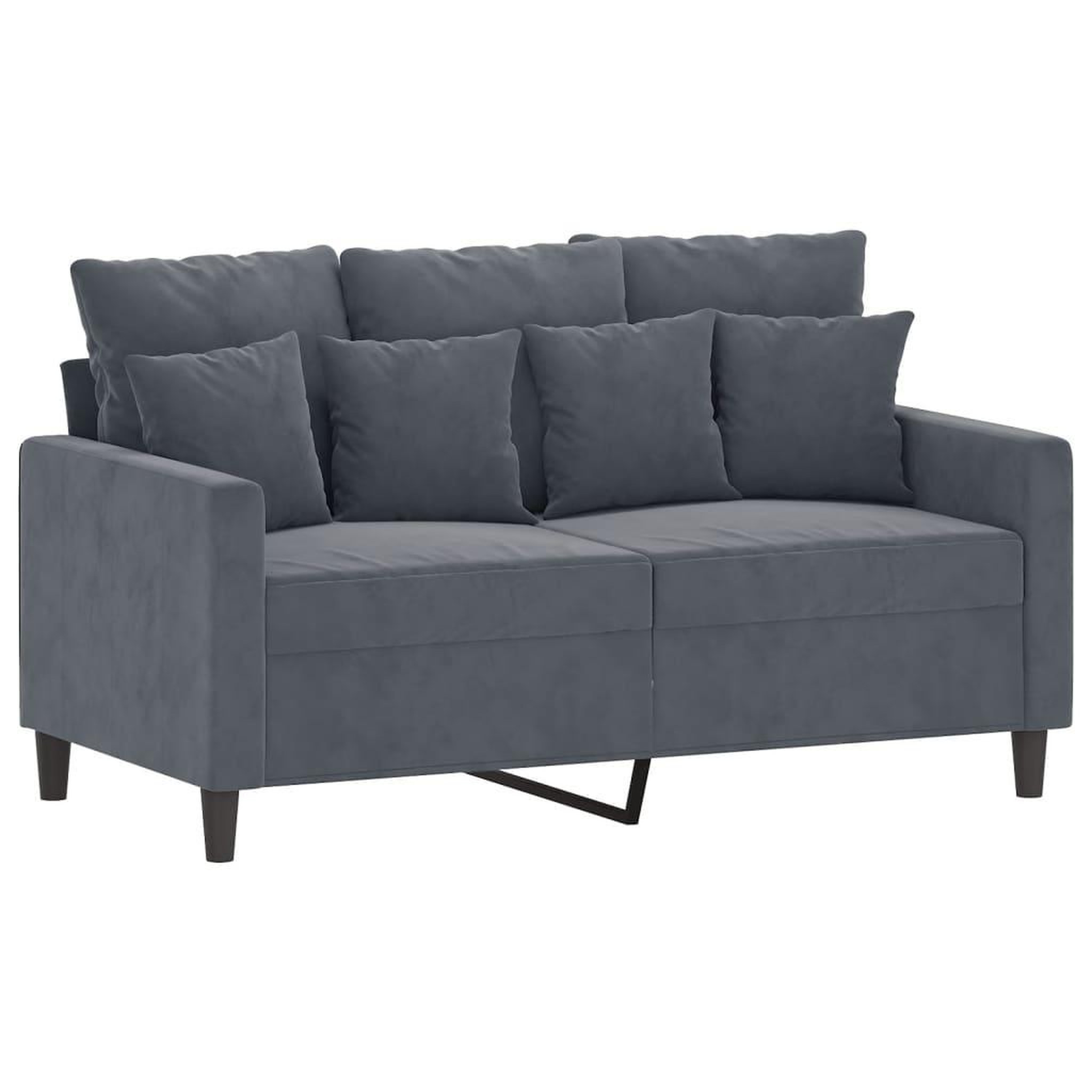 Voir la diapositive 3 : VIDAXL Ensemble de canapes 2 pcs avec coussins Gris fonce Velours