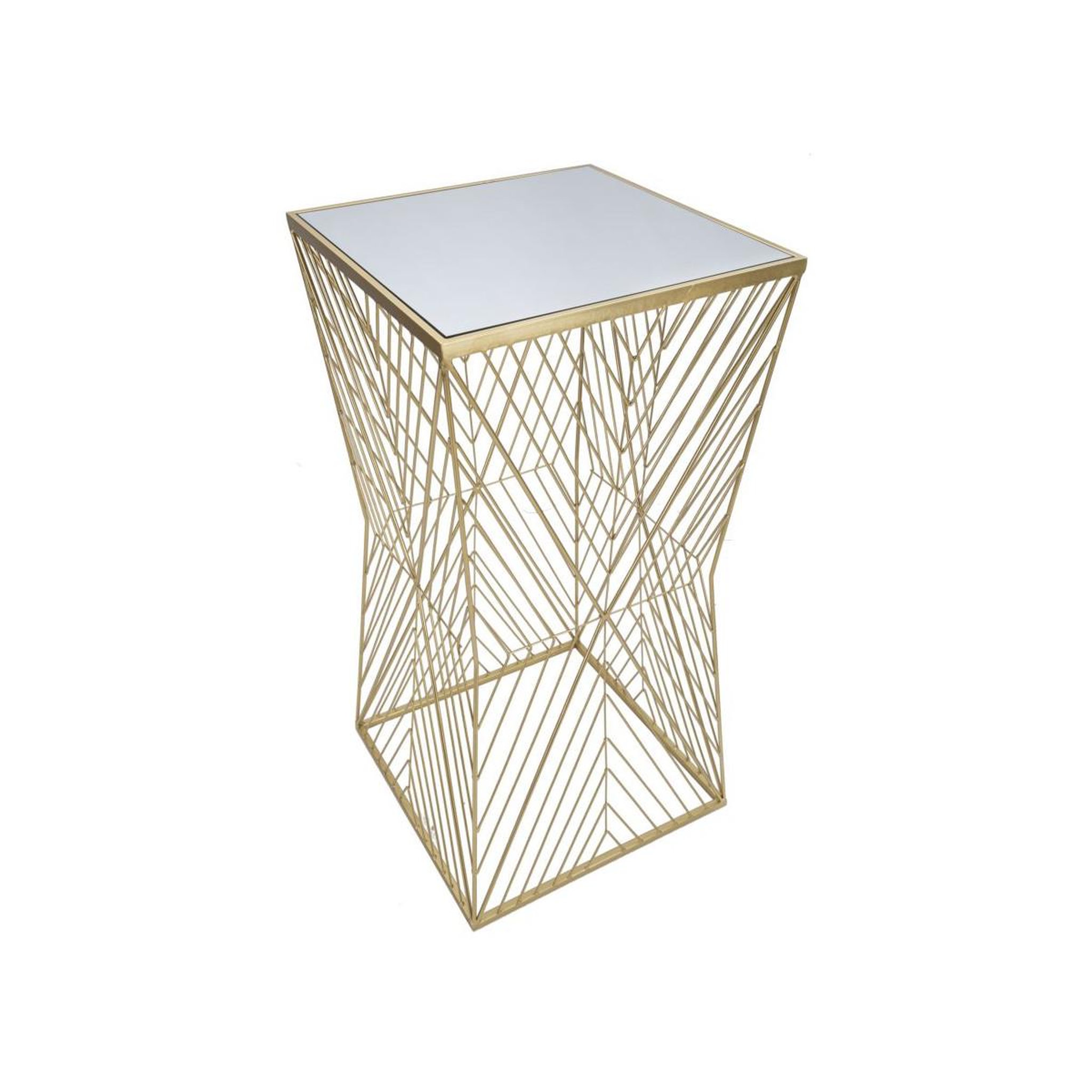 Voir la diapositive 2 : Paris Prix Table d'appoint carrée design  lines  100cm or