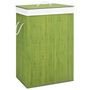 Voir la diapositive 2 : VIDAXL Panier a linge avec 2 sections bambou vert 72 L