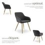 Voir la diapositive 3 : tectake Chaise de salle à manger rembourrée en velours côtelé gris anthracite/jaune or Lot de 6