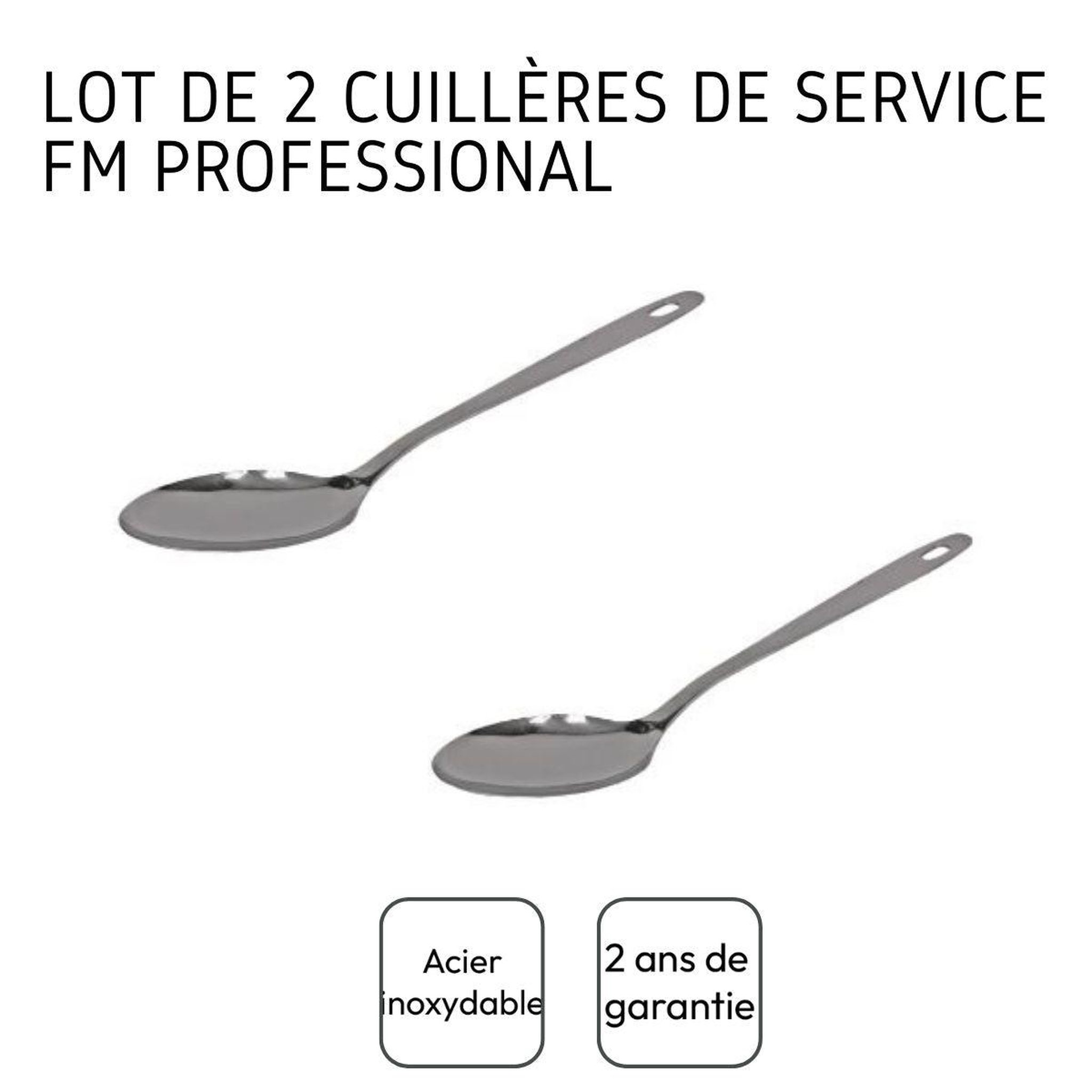 Voir la diapositive 4 : FM PROFESSIONAL Lot de 2 cuillères de service fm professional
