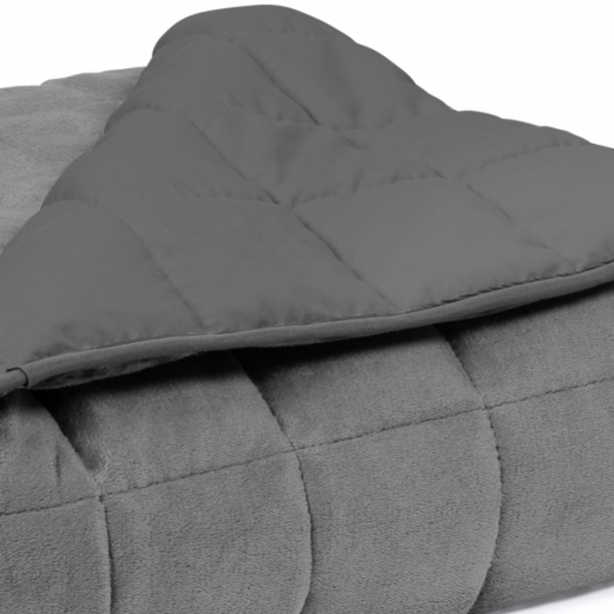 ID MARKET Couverture lestée 150x200 CM CELESTE bicolore gris clair et gris 7 kg