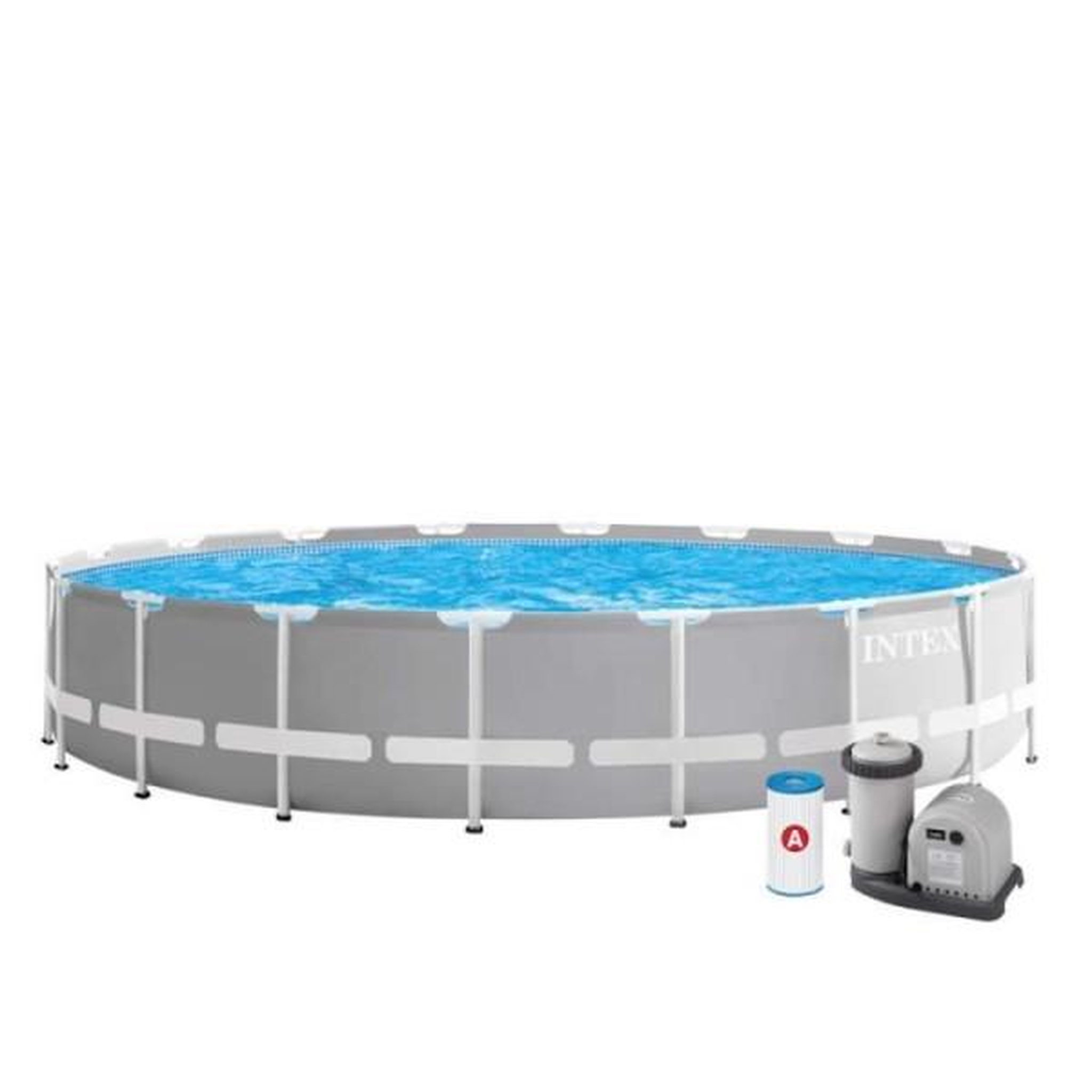 Voir la diapositive 2 : INTEX Kit Piscine hors sol tubulaire INTEX - Pris Frame - 610 x 132 cm - Ronde (Pompe, bâche, tapis de sol et échelle) - 26756NP